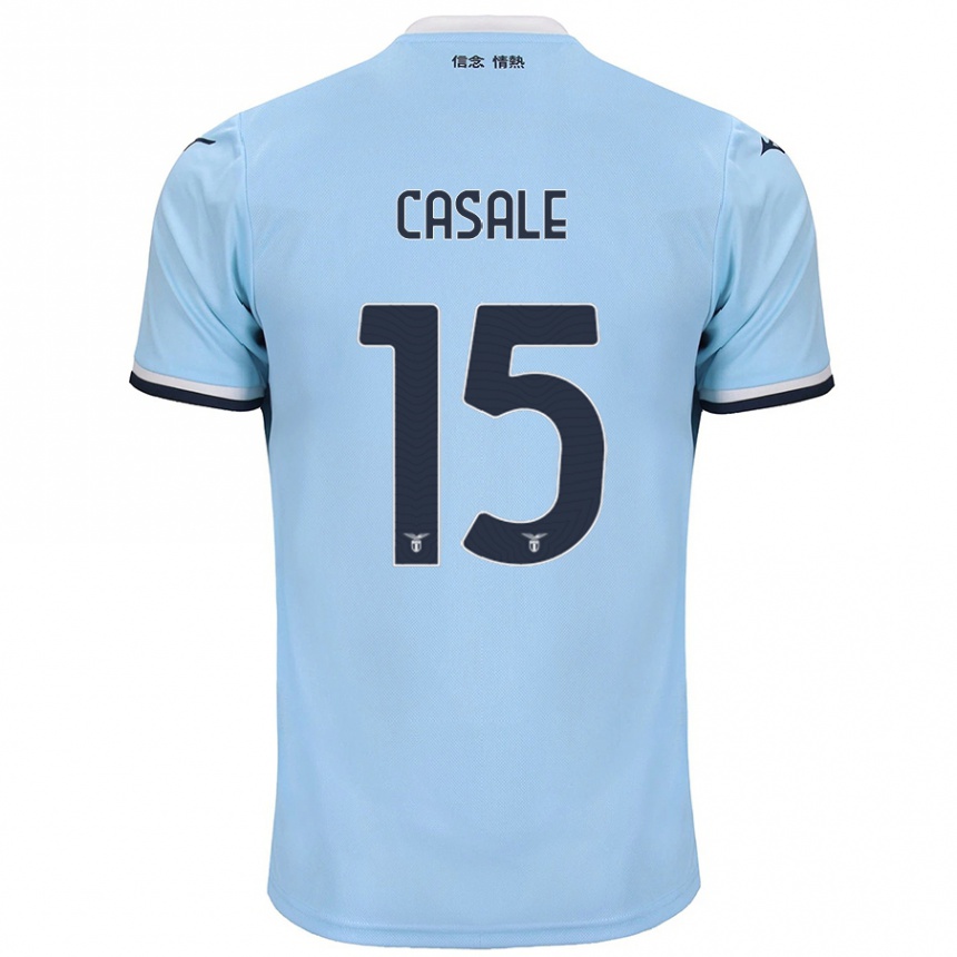 Kids Football Nicolò Casale #15 Blue Home Jersey 2024/25 T-Shirt