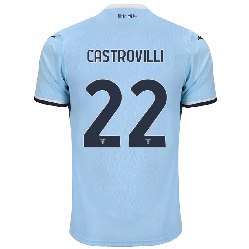 Kids Football Gaetano Castrovilli #22 Blue Home Jersey 2024/25 T-Shirt