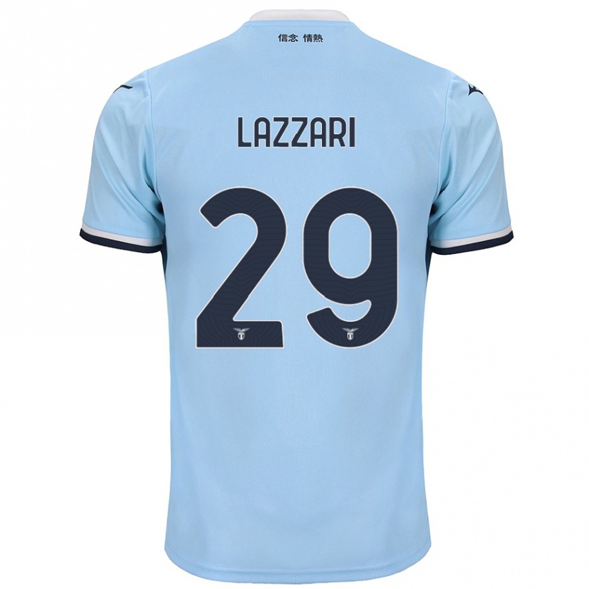 Kids Football Manuel Lazzari #29 Blue Home Jersey 2024/25 T-Shirt