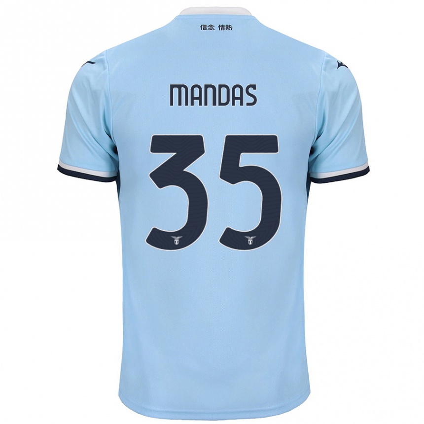 Kids Football Christos Mandas #35 Blue Home Jersey 2024/25 T-Shirt