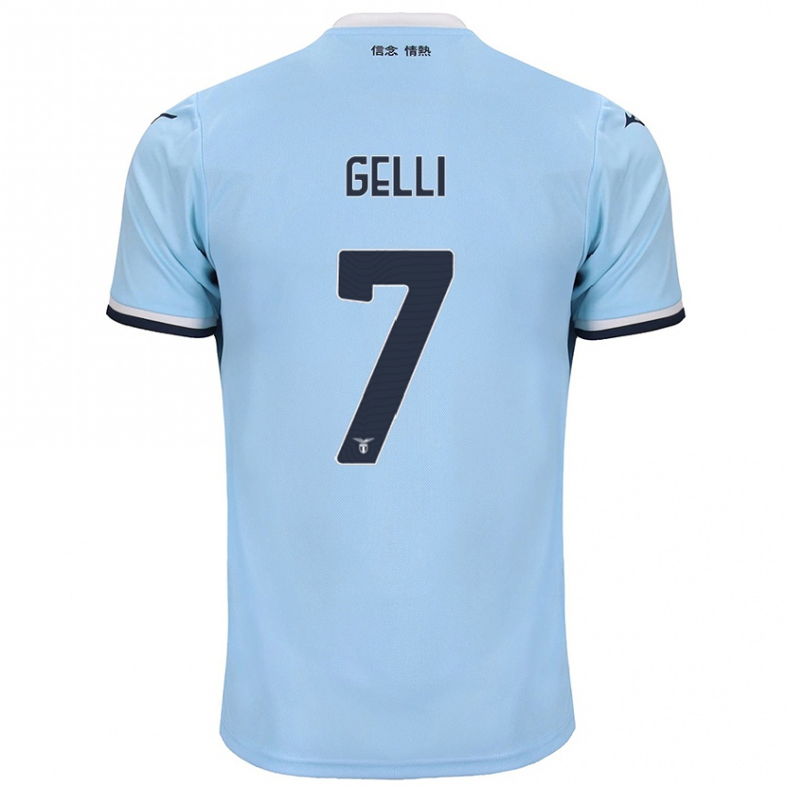 Kids Football Valerio Gelli #7 Blue Home Jersey 2024/25 T-Shirt