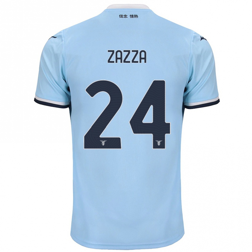 Kids Football Matteo Zazza #24 Blue Home Jersey 2024/25 T-Shirt