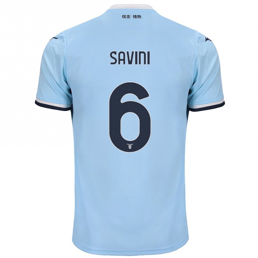 Kids Football Federica Savini #6 Blue Home Jersey 2024/25 T-Shirt