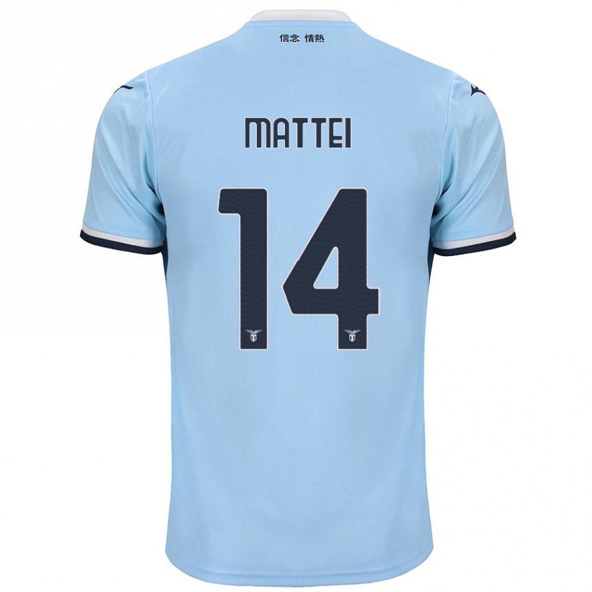 Kids Football Sarah Mattei #14 Blue Home Jersey 2024/25 T-Shirt