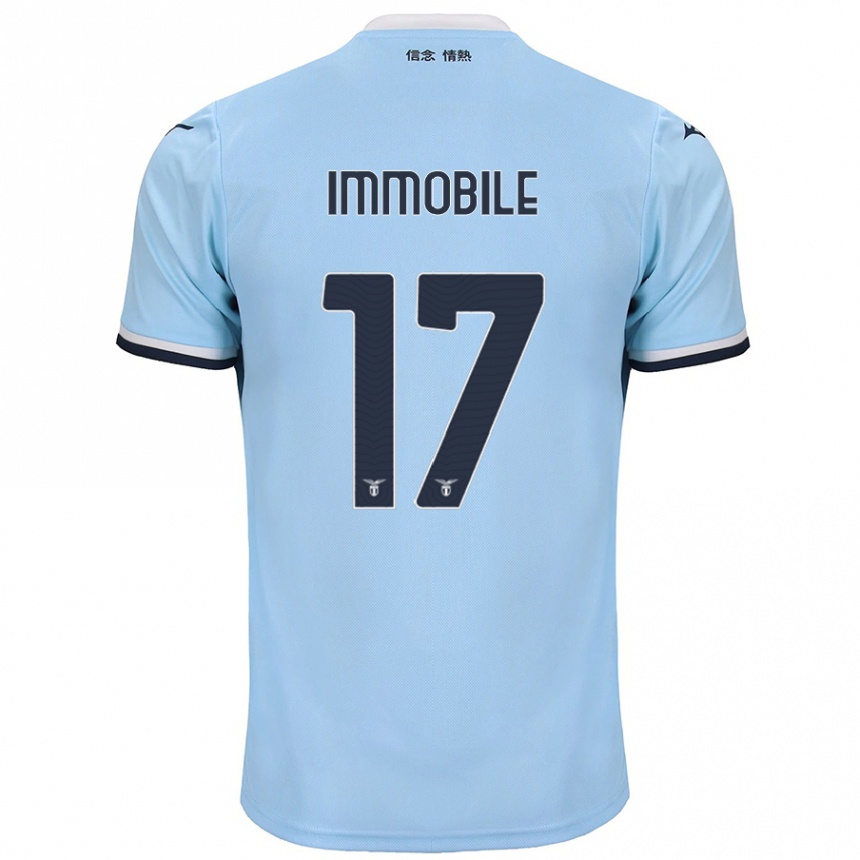 Kids Football Ciro Immobile #17 Blue Home Jersey 2024/25 T-Shirt