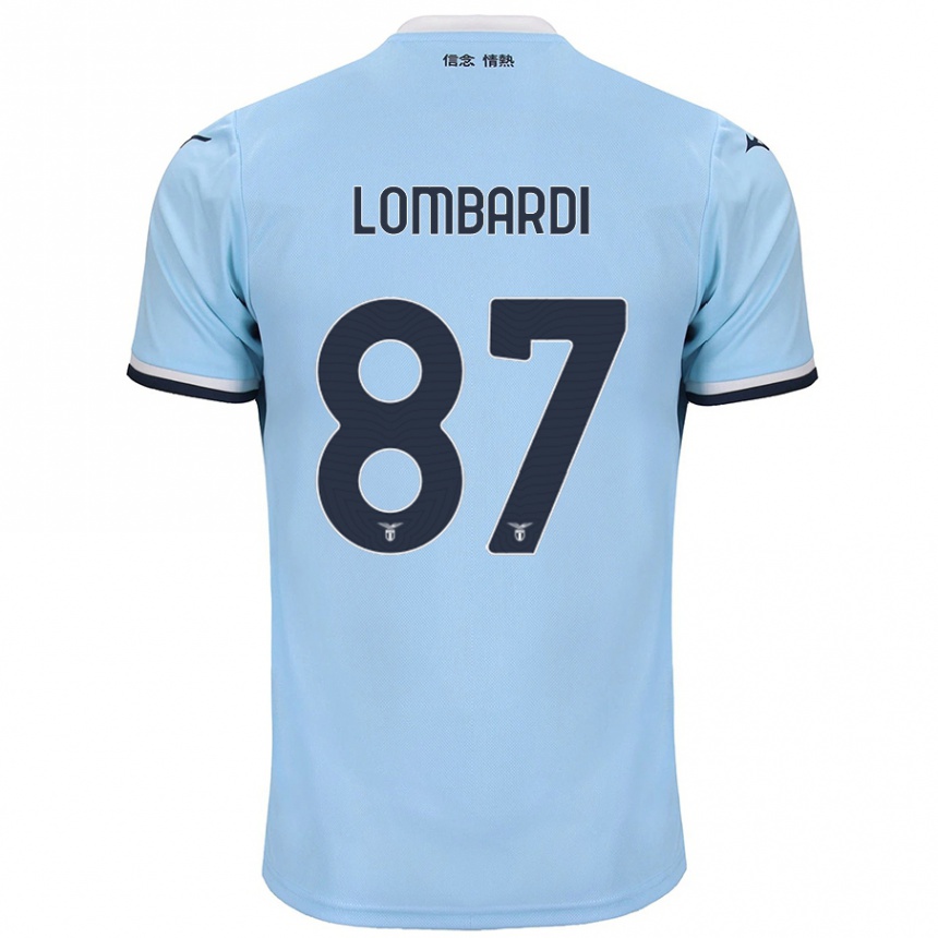 Kids Football Cristiano Lombardi #87 Blue Home Jersey 2024/25 T-Shirt