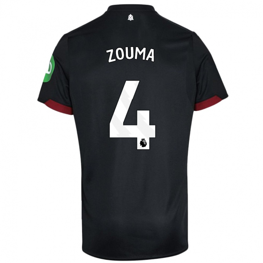 Kids Football Kurt Zouma #4 Black White Away Jersey 2024/25 T-Shirt