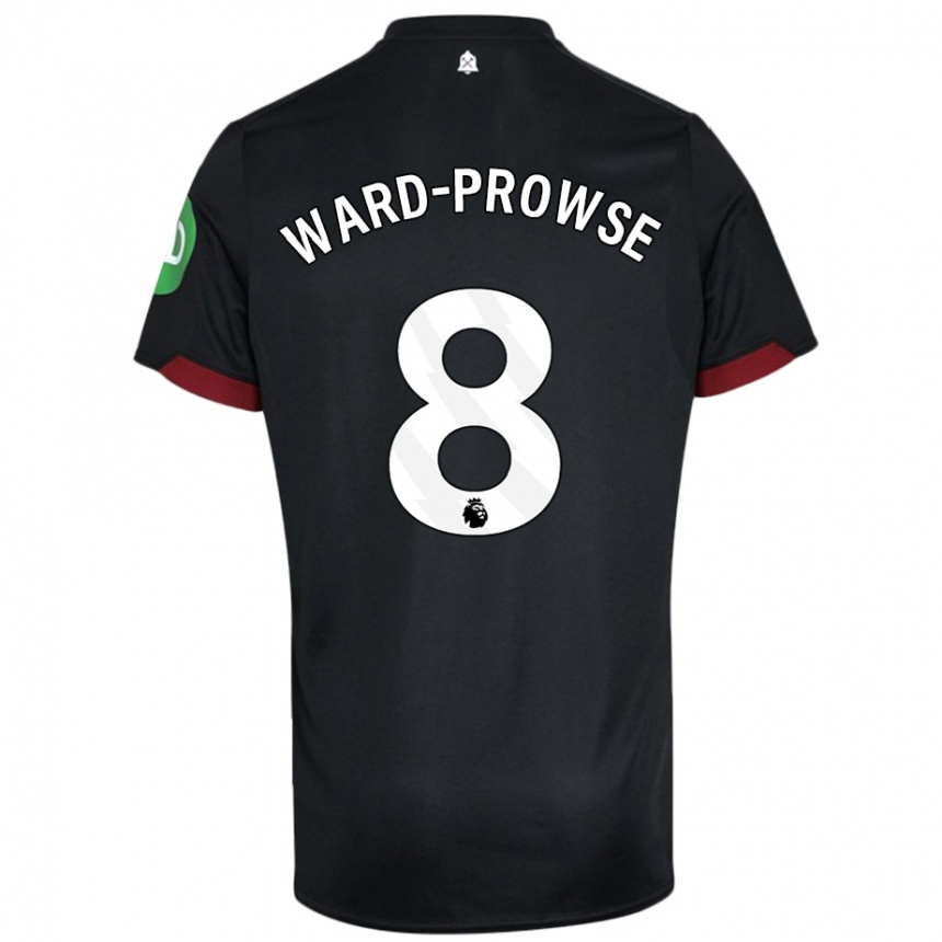 Kids Football James Ward-Prowse #8 Black White Away Jersey 2024/25 T-Shirt