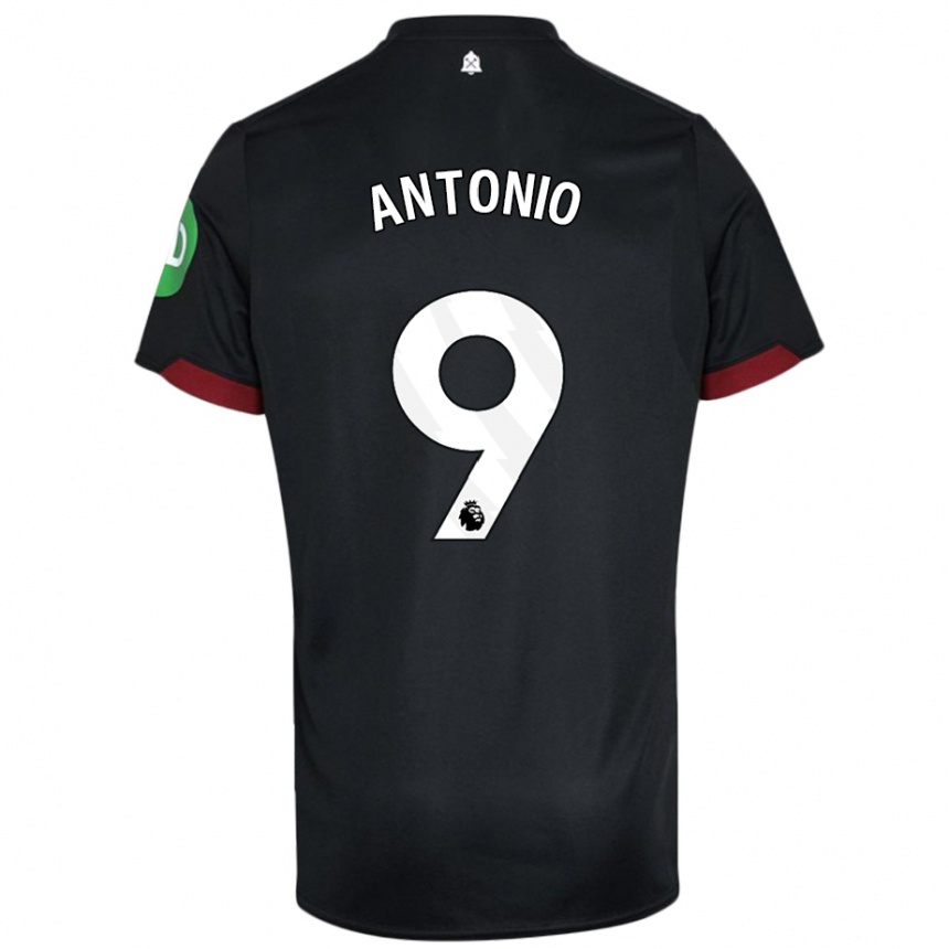 Kids Football Michail Antonio #9 Black White Away Jersey 2024/25 T-Shirt