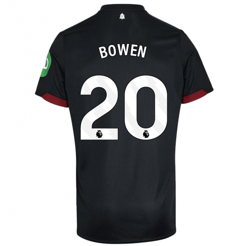 Kids Football Jarrod Bowen #20 Black White Away Jersey 2024/25 T-Shirt