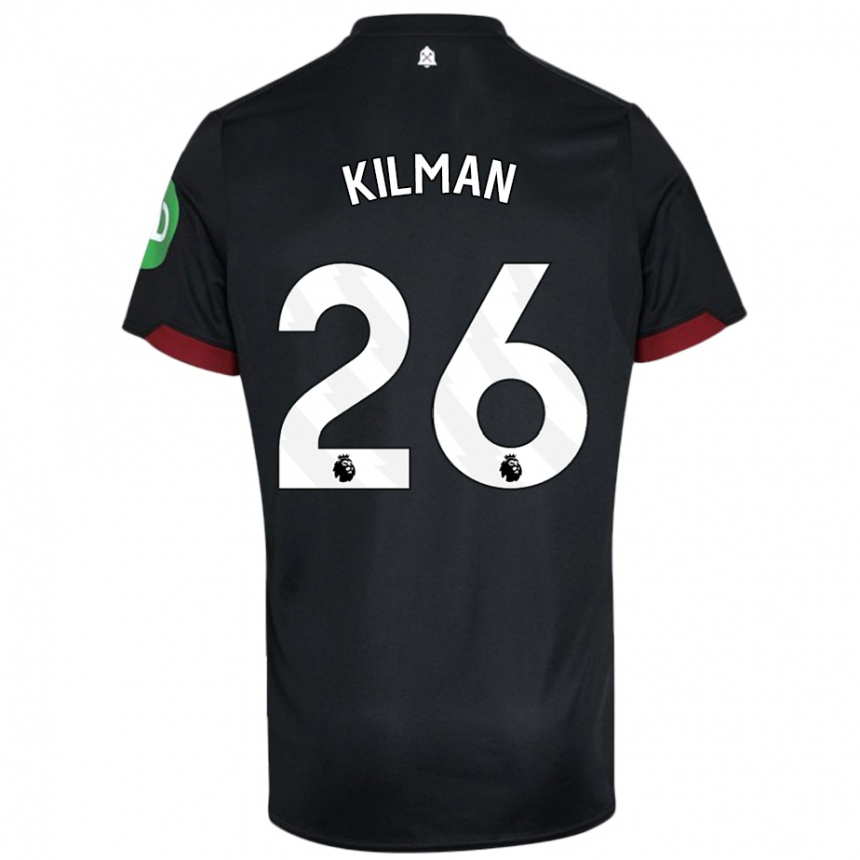 Kids Football Max Kilman #26 Black White Away Jersey 2024/25 T-Shirt