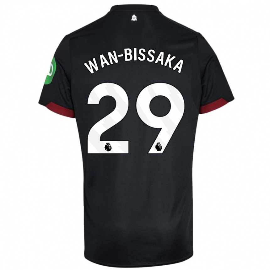 Kids Football Aaron Wan-Bissaka #29 Black White Away Jersey 2024/25 T-Shirt