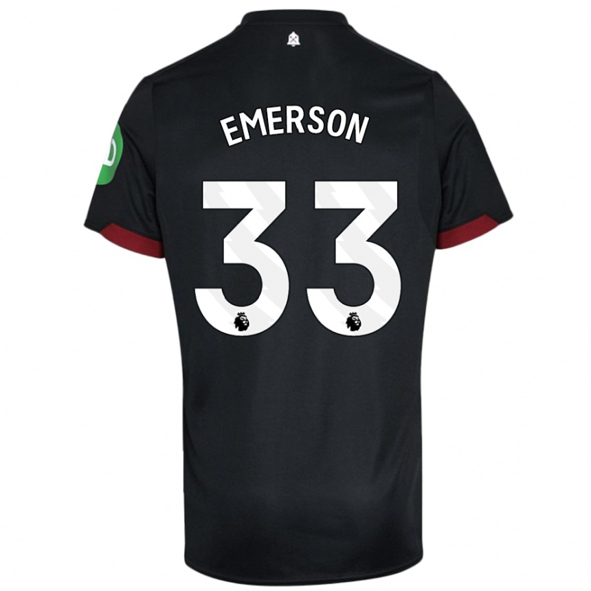 Kids Football Emerson Palmieri #33 Black White Away Jersey 2024/25 T-Shirt