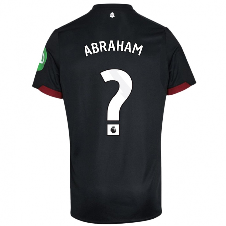 Kids Football Dondre Abraham #0 Black White Away Jersey 2024/25 T-Shirt