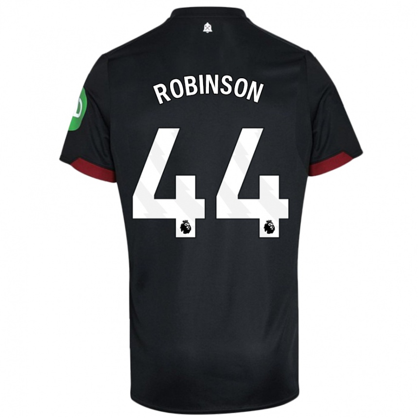 Kids Football Junior Robinson #44 Black White Away Jersey 2024/25 T-Shirt