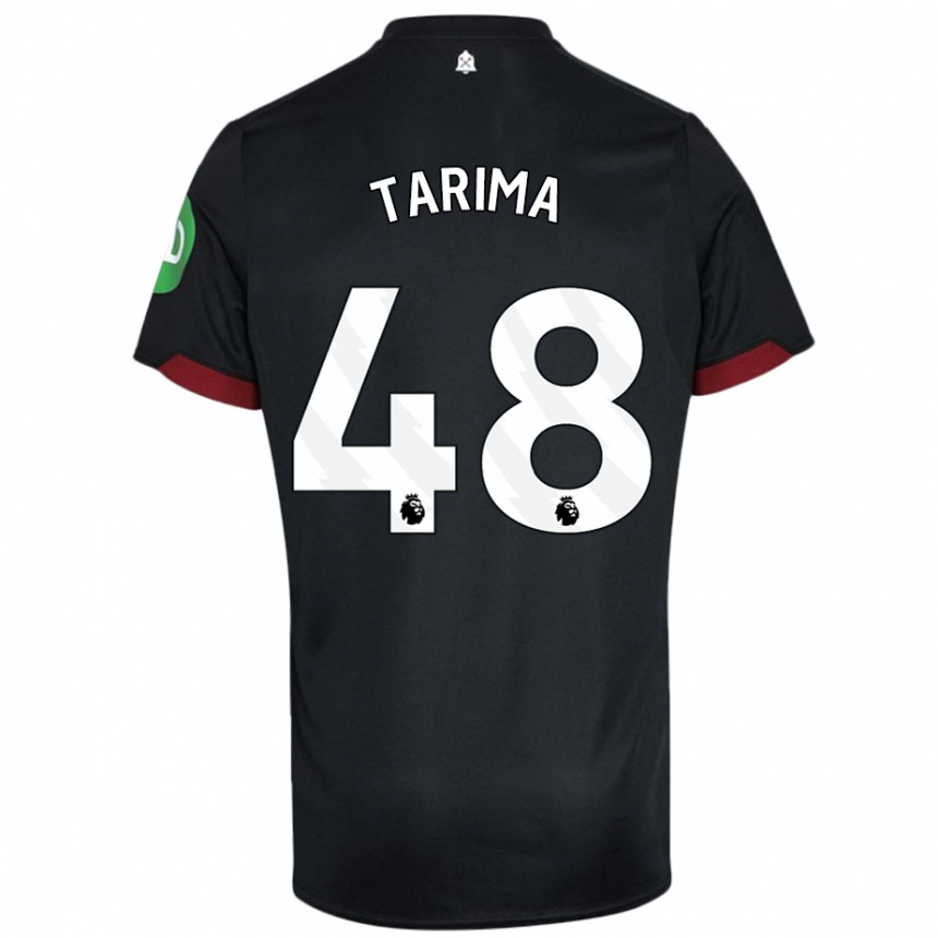 Kids Football Sean Tarima #48 Black White Away Jersey 2024/25 T-Shirt