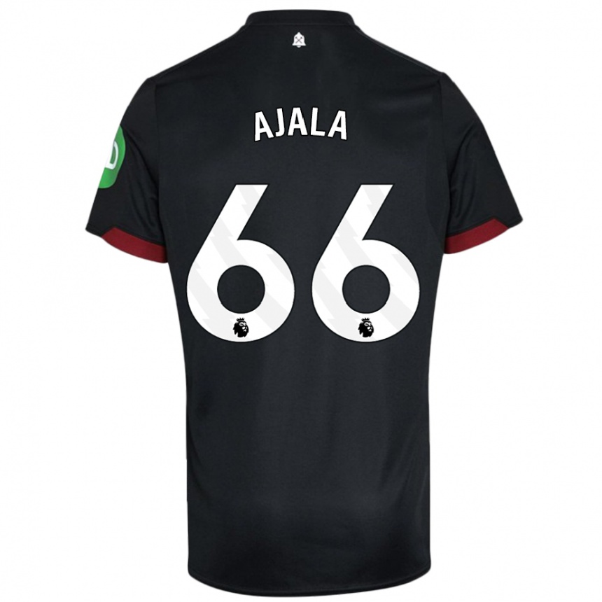 Kids Football Joshua Ajala #66 Black White Away Jersey 2024/25 T-Shirt