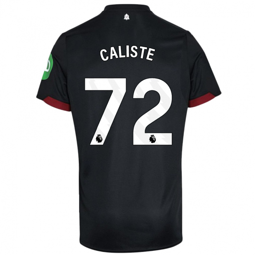 Kids Football Gabriel Caliste #72 Black White Away Jersey 2024/25 T-Shirt