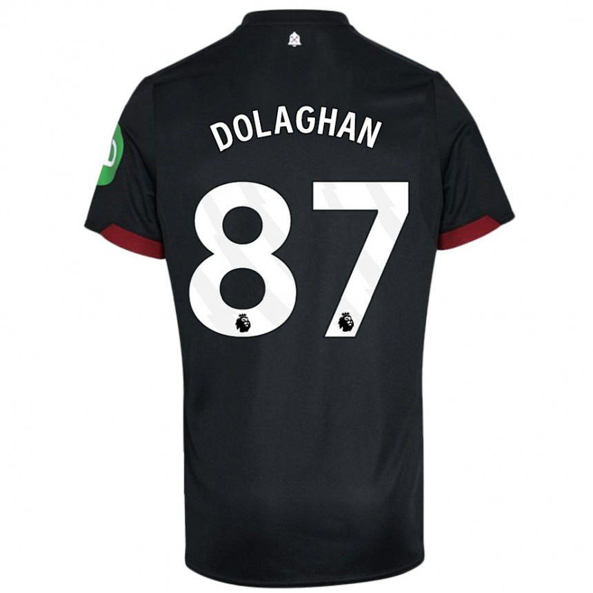 Kids Football Brad Dolaghan #87 Black White Away Jersey 2024/25 T-Shirt