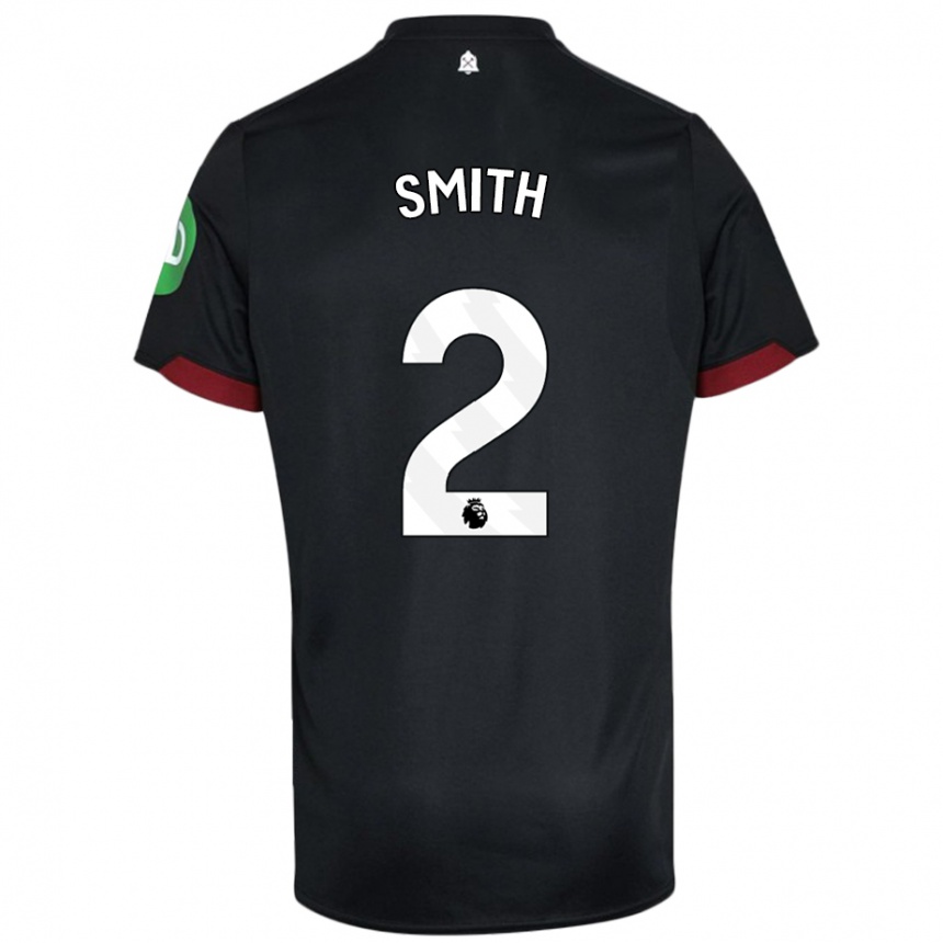 Kids Football Kirsty Smith #2 Black White Away Jersey 2024/25 T-Shirt