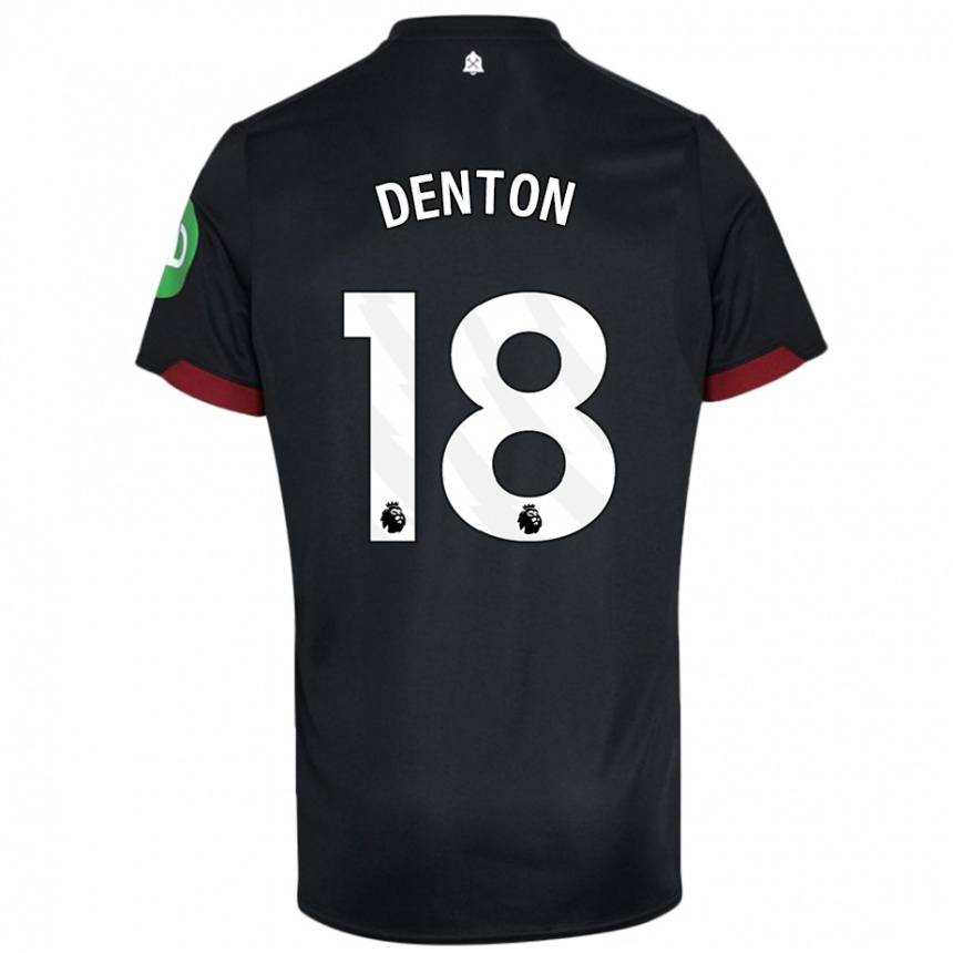 Kids Football Anouk Denton #18 Black White Away Jersey 2024/25 T-Shirt