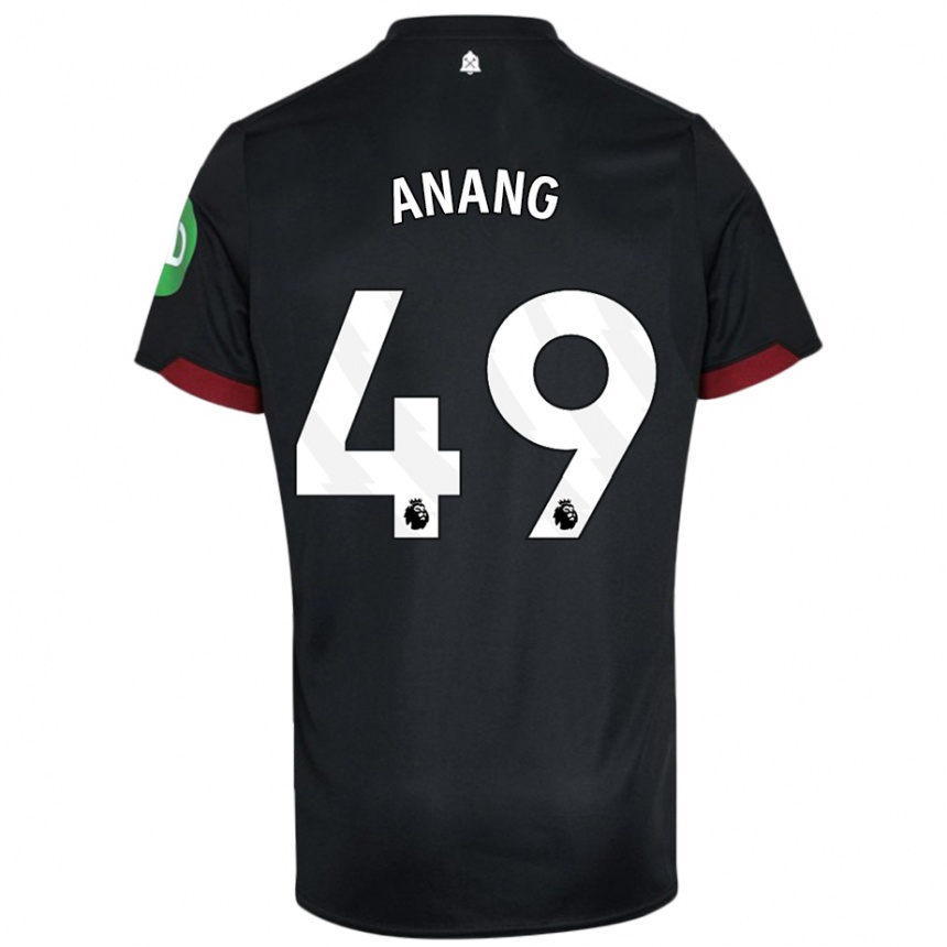 Kids Football Joseph Anang #49 Black White Away Jersey 2024/25 T-Shirt