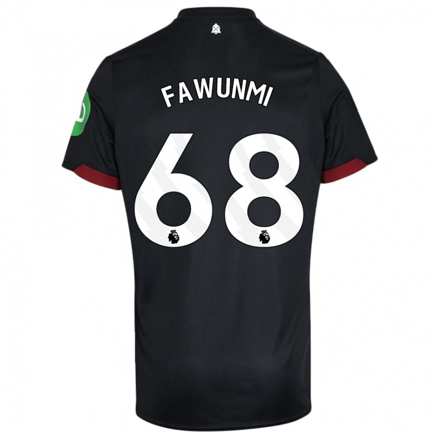 Kids Football Favour Fawunmi #68 Black White Away Jersey 2024/25 T-Shirt