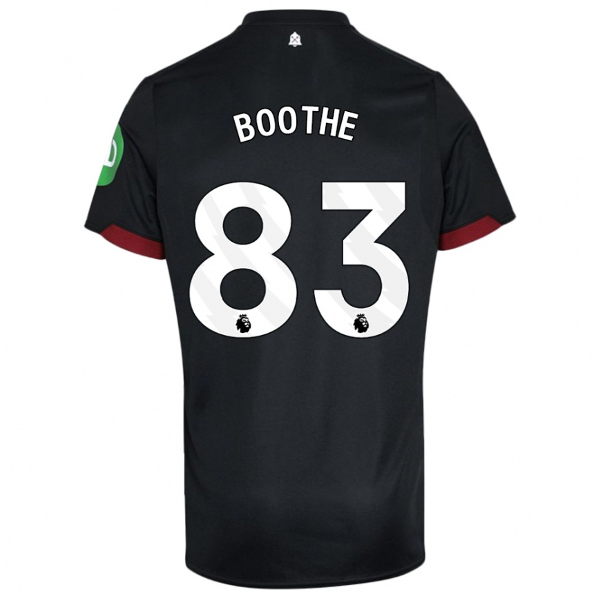 Kids Football Sebastian Boothe #83 Black White Away Jersey 2024/25 T-Shirt