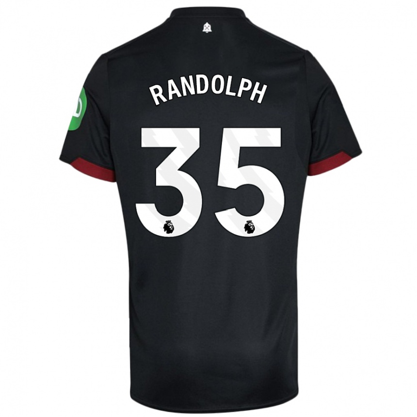 Kids Football Darren Randolph #35 Black White Away Jersey 2024/25 T-Shirt