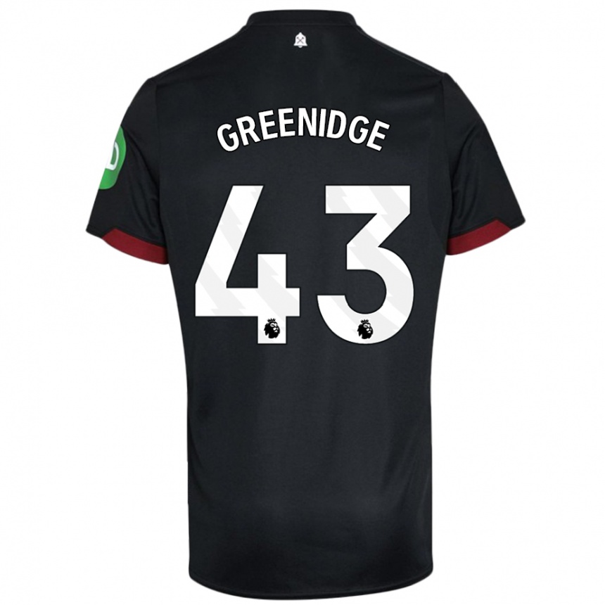 Kids Football Will Greenidge #43 Black White Away Jersey 2024/25 T-Shirt