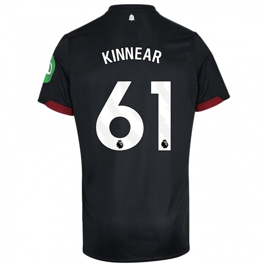 Kids Football Brian Kinnear #61 Black White Away Jersey 2024/25 T-Shirt