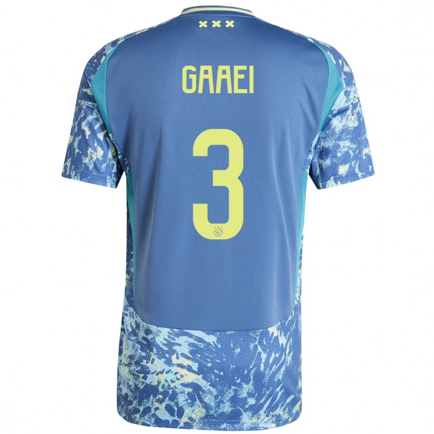 Kids Football Anton Gaaei #3 Grey Blue Yellow Away Jersey 2024/25 T-Shirt