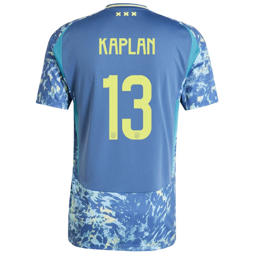 Kids Football Ahmetcan Kaplan #13 Grey Blue Yellow Away Jersey 2024/25 T-Shirt