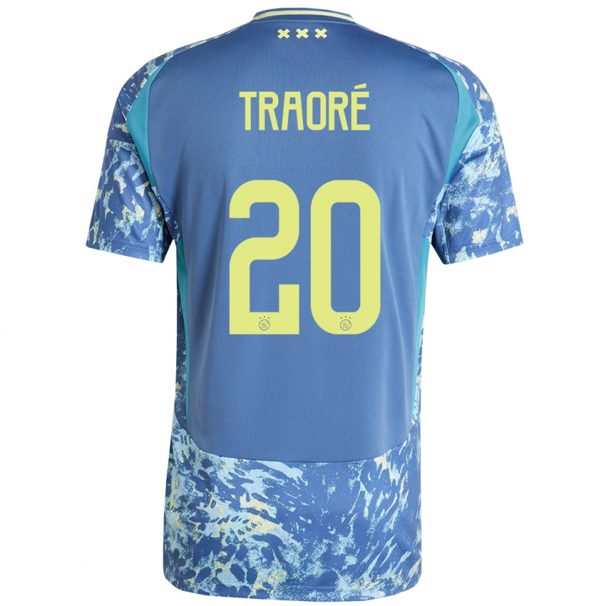 Kids Football Bertrand Traoré #20 Grey Blue Yellow Away Jersey 2024/25 T-Shirt