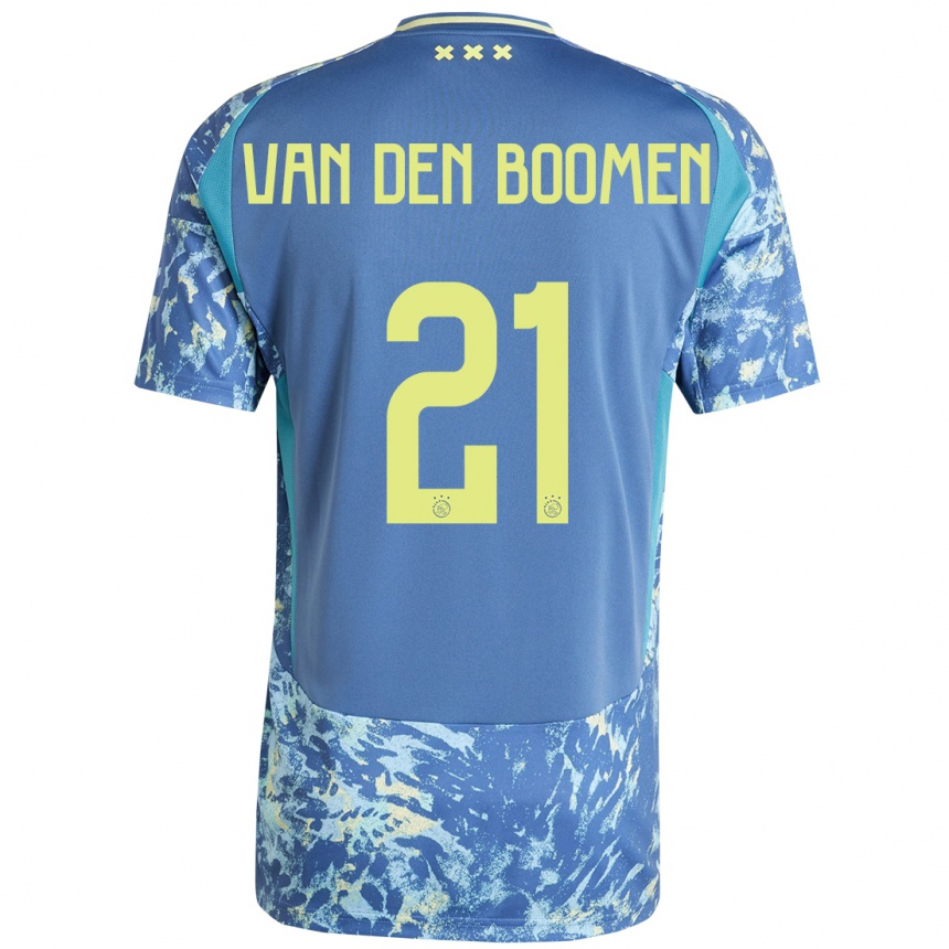 Kids Football Branco Van Den Boomen #21 Grey Blue Yellow Away Jersey 2024/25 T-Shirt