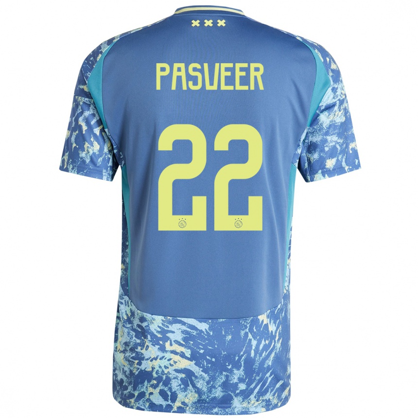 Kids Football Remko Pasveer #22 Grey Blue Yellow Away Jersey 2024/25 T-Shirt