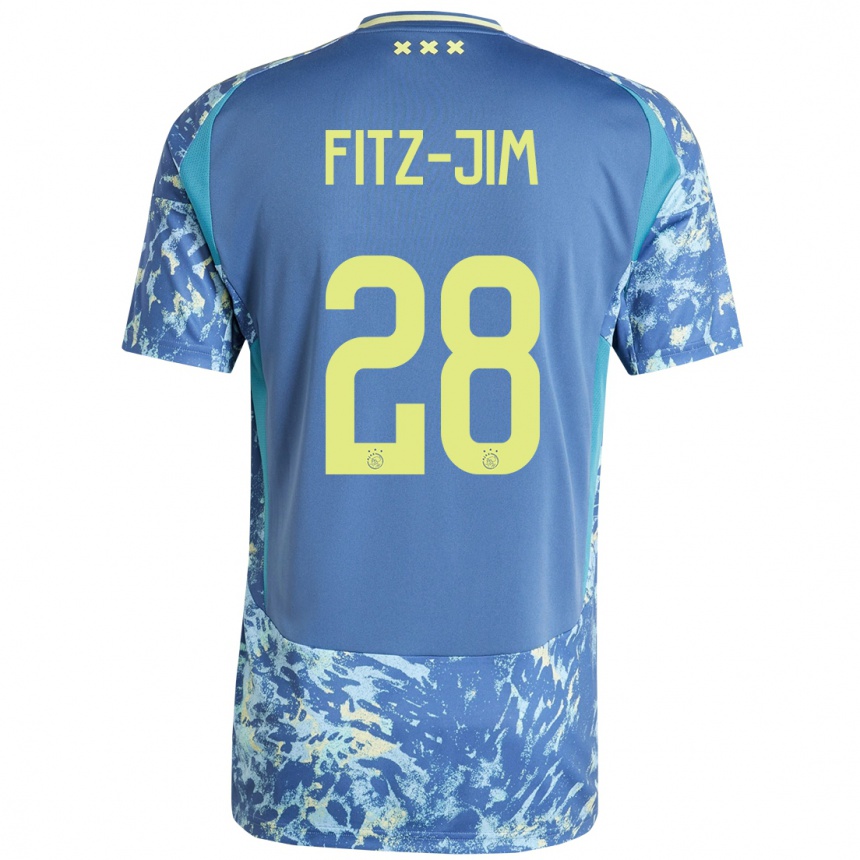 Kids Football Kian Fitz-Jim #28 Grey Blue Yellow Away Jersey 2024/25 T-Shirt