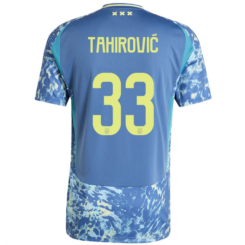 Kids Football Benjamin Tahirovic #33 Grey Blue Yellow Away Jersey 2024/25 T-Shirt