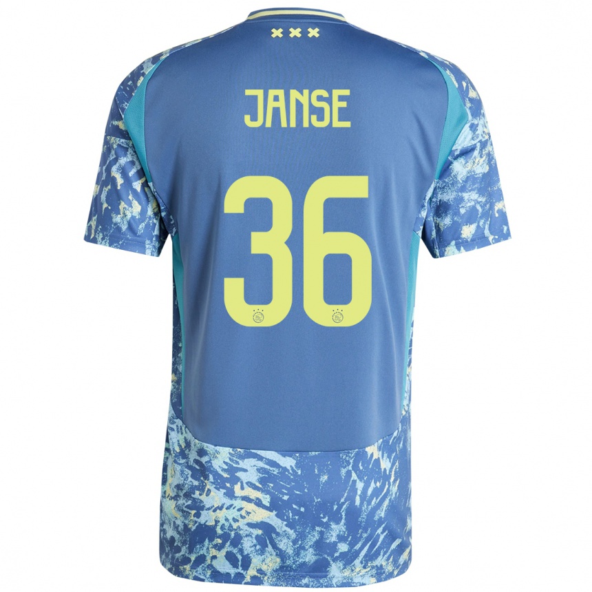 Kids Football Dies Janse #36 Grey Blue Yellow Away Jersey 2024/25 T-Shirt