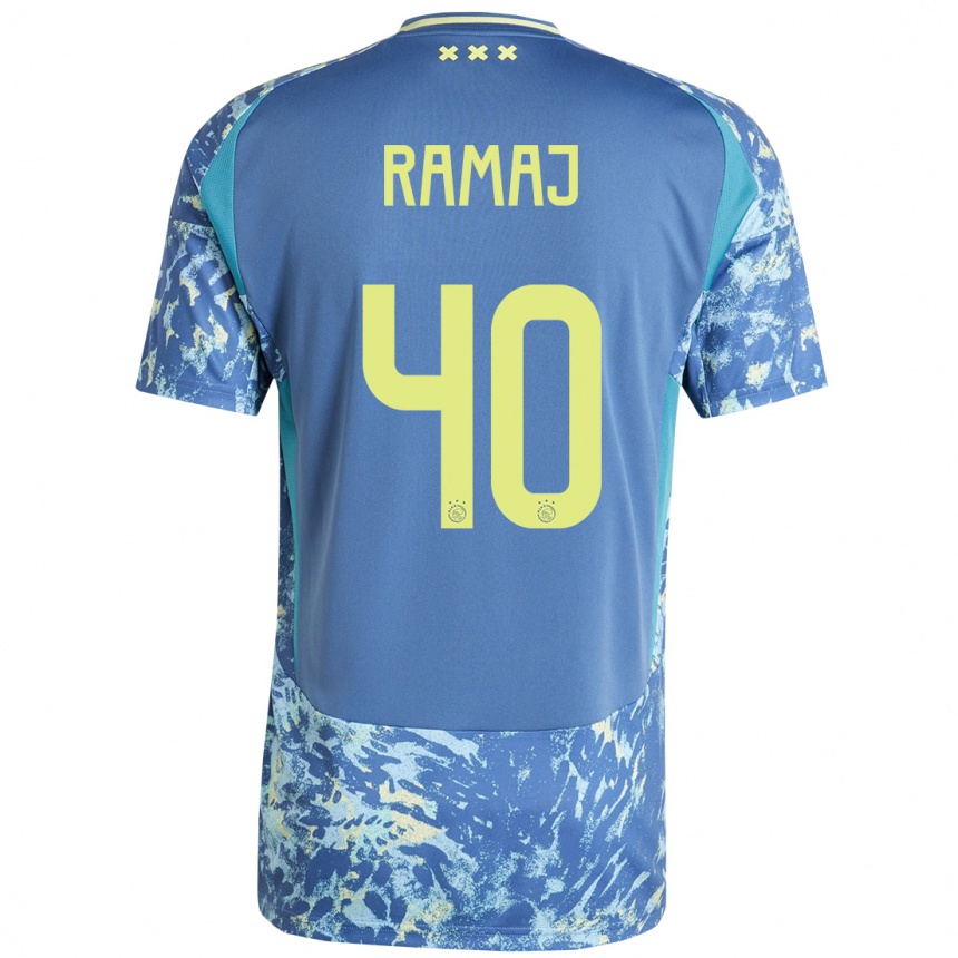 Kids Football Diant Ramaj #40 Grey Blue Yellow Away Jersey 2024/25 T-Shirt