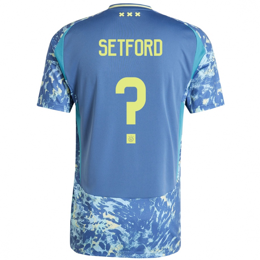 Kids Football Charlie Setford #0 Grey Blue Yellow Away Jersey 2024/25 T-Shirt