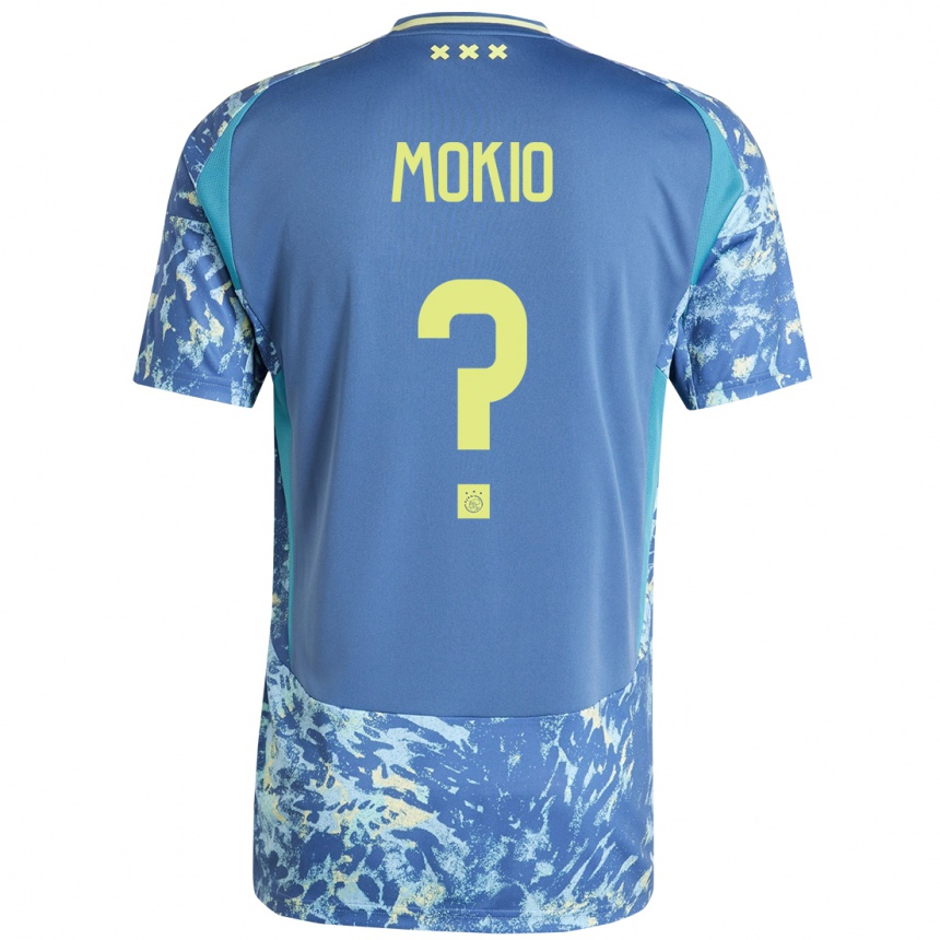 Kids Football Jorthy Mokio #0 Grey Blue Yellow Away Jersey 2024/25 T-Shirt