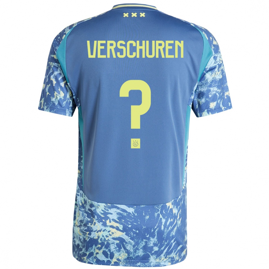 Kids Football Nick Verschuren #0 Grey Blue Yellow Away Jersey 2024/25 T-Shirt