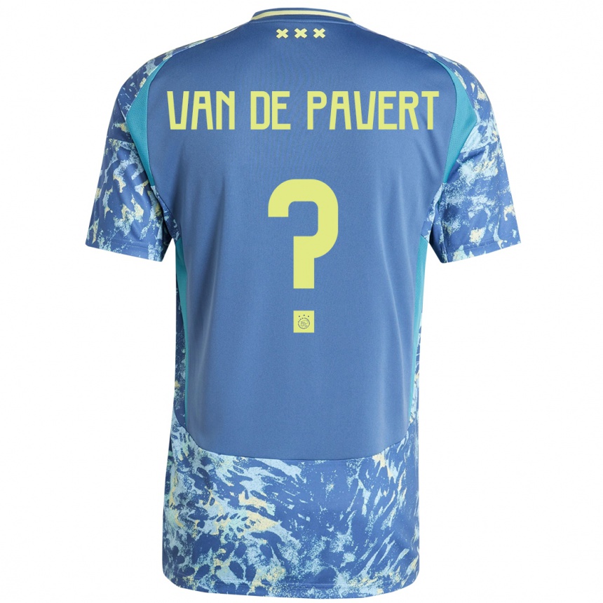 Kids Football Ryan Van De Pavert #0 Grey Blue Yellow Away Jersey 2024/25 T-Shirt