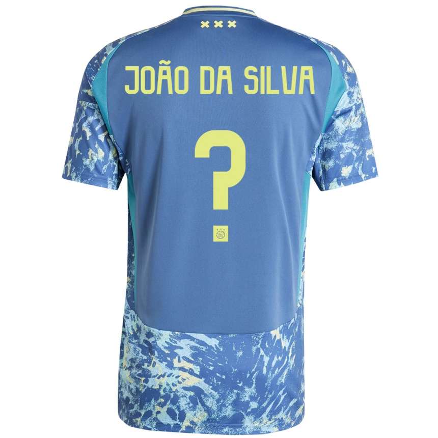 Kids Football Miguel João Da Silva #0 Grey Blue Yellow Away Jersey 2024/25 T-Shirt