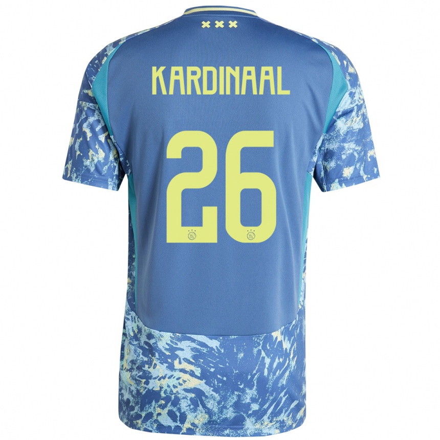 Kids Football Isa Kardinaal #26 Grey Blue Yellow Away Jersey 2024/25 T-Shirt