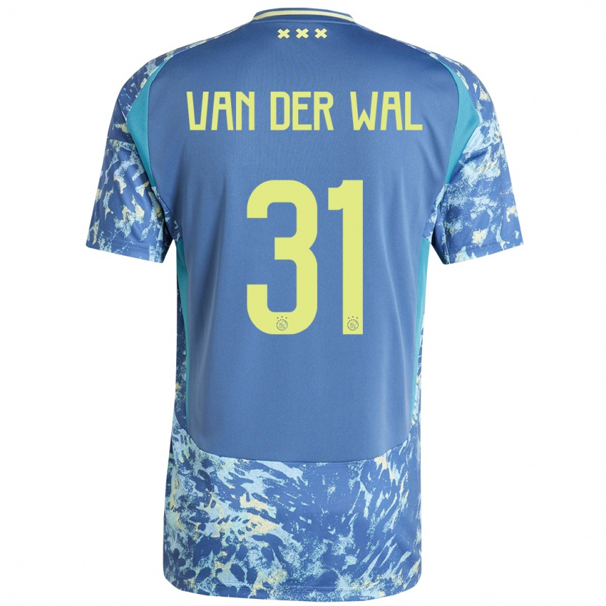 Kids Football Dionne Van Der Wal #31 Grey Blue Yellow Away Jersey 2024/25 T-Shirt