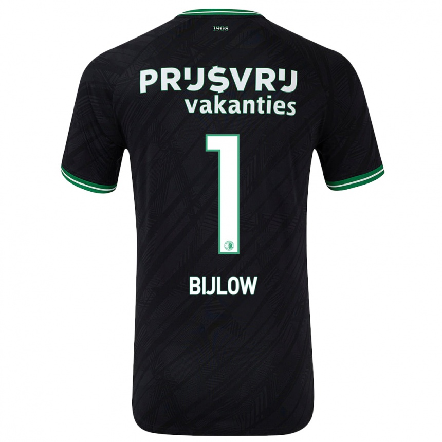 Kids Football Justin Bijlow #1 Black Green Away Jersey 2024/25 T-Shirt