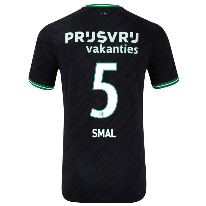 Kids Football Gijs Smal #5 Black Green Away Jersey 2024/25 T-Shirt