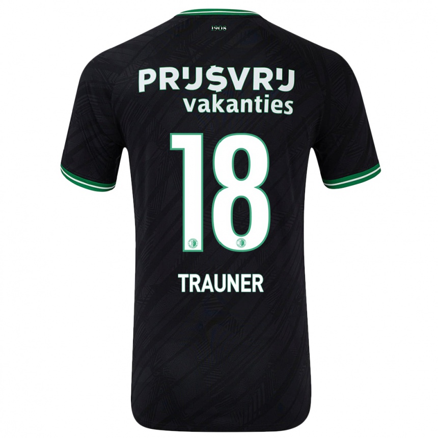 Kids Football Gernot Trauner #18 Black Green Away Jersey 2024/25 T-Shirt